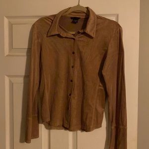 Faux suede button up